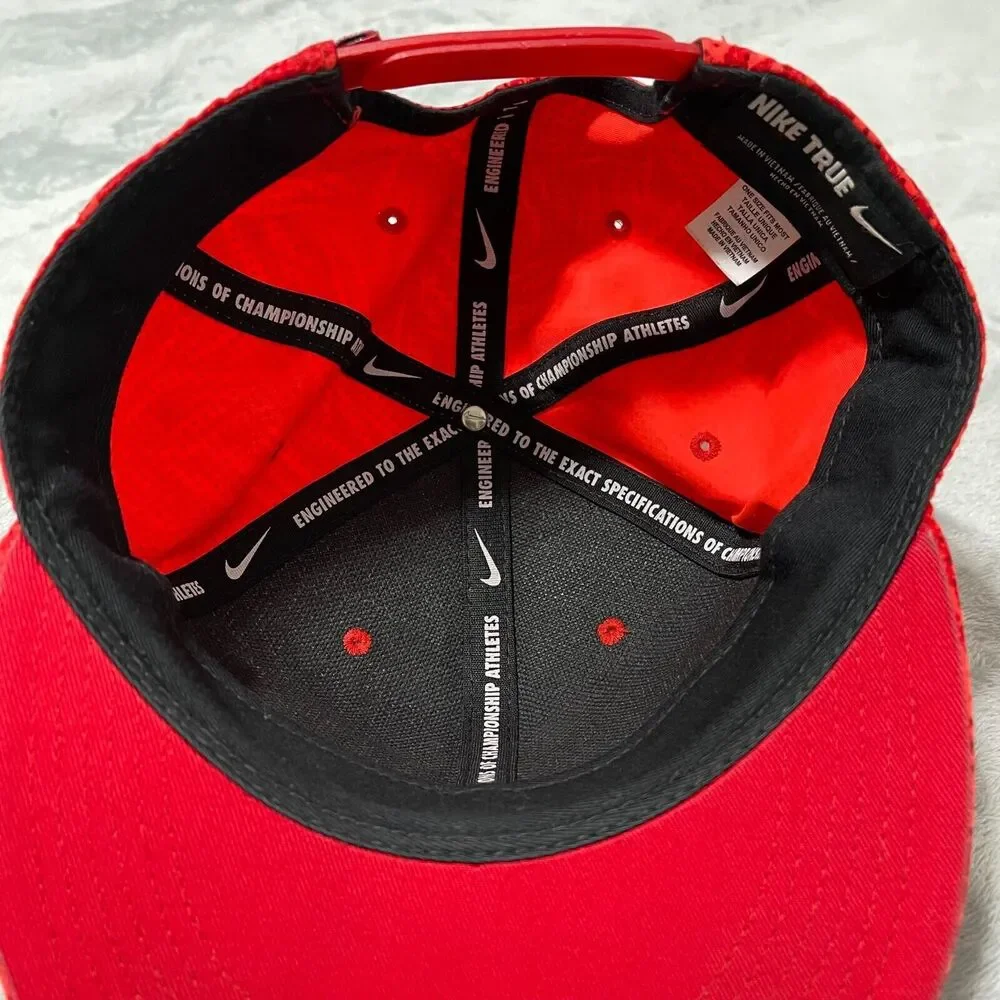Nike Hat‎ Cap Red Youth Snapback True Tropical Storm Palm Leafs Print Flat Brim